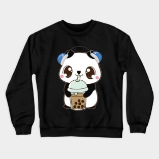 Cute Kawaii Bubble tea lover Panda Crewneck Sweatshirt